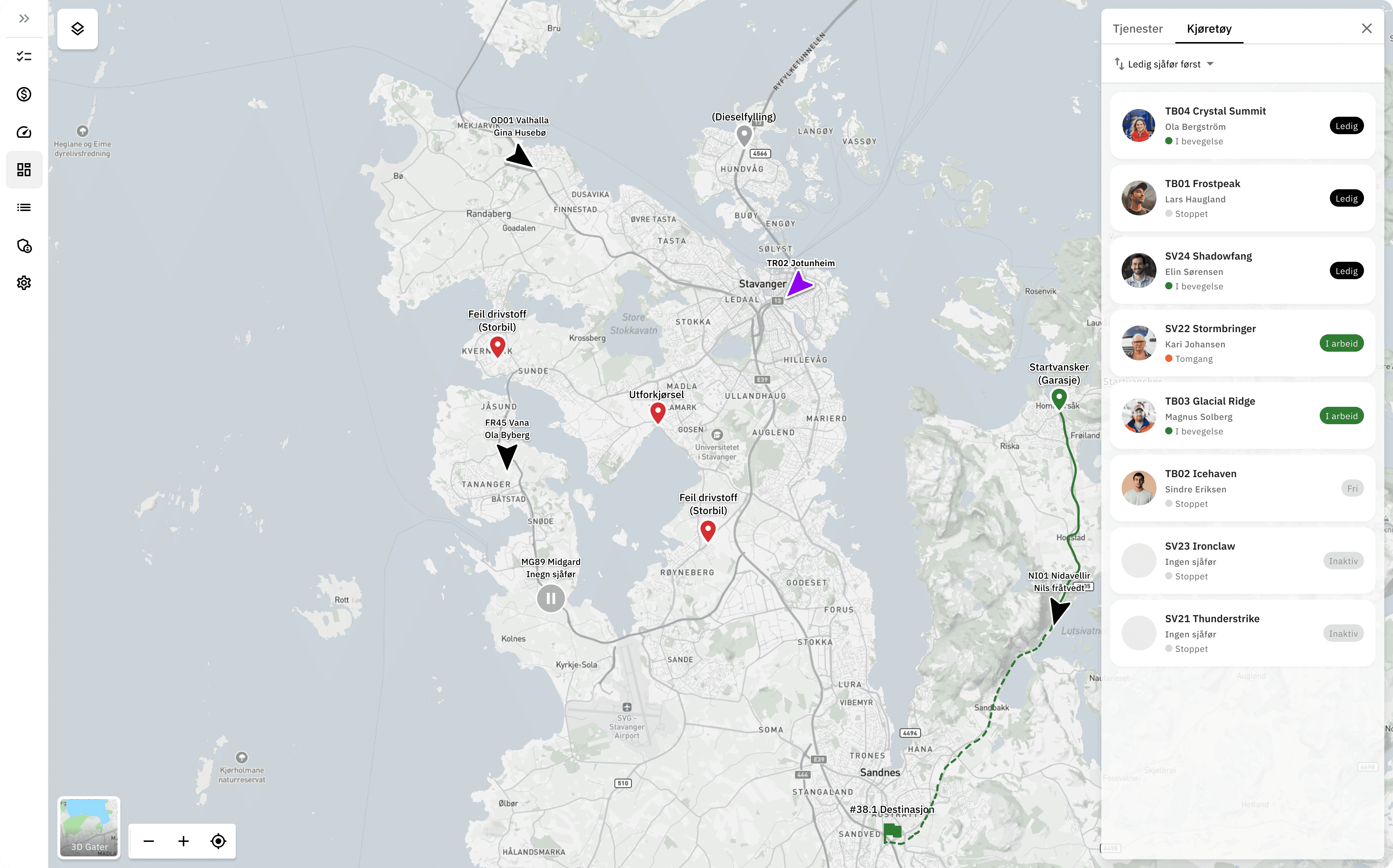 Assist job overview with map and active jobs